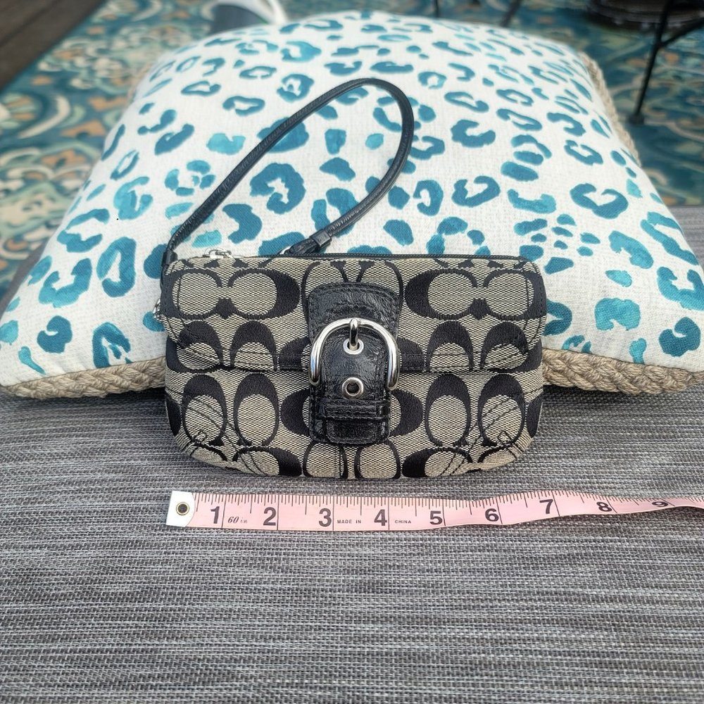 SOLD Coach monogram black and gray wristlet, EUC - Picture 3 of 6